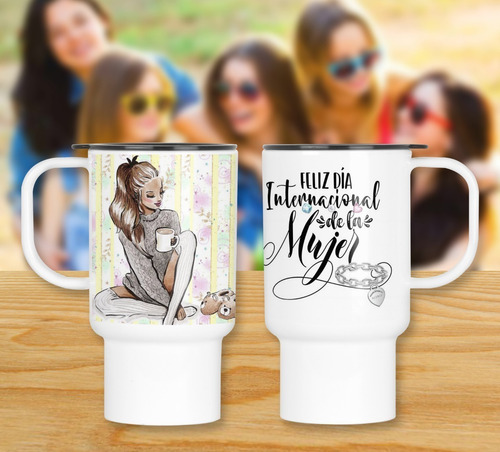 Diseños Plantillas Jarros Tazas Dia De La Mujer Sublimar M15
