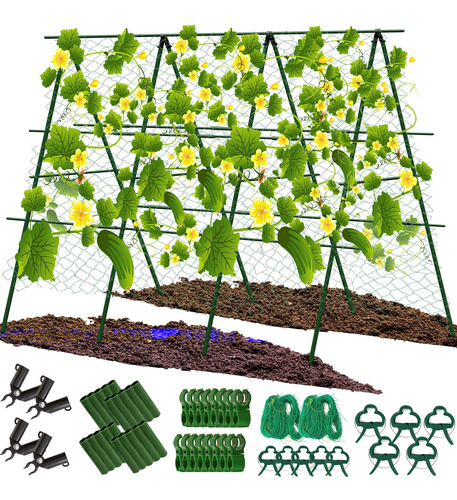 Juego De Enrejado Plegable De Pepino De 48 Pulgadas De Alto.