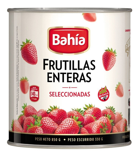 Frutillas Enteras Seleccionadas Bahia Premium 850g Sin Tacc