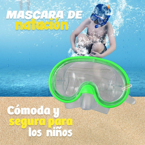 Imagen 6 de 9 de Set Snorkel Mascara + Tubo Respirador Buceo Infantil 10183