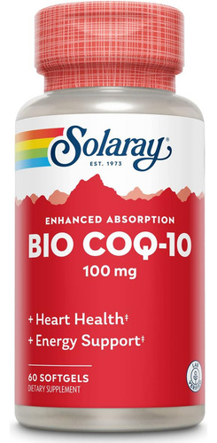 Suplemento en comprimidos Solaray de coenzima Q10 de 60 unidades