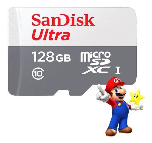 Memoria 128gb Nintendo Switch Microsdxc Uhs-i 100mbs Gris
