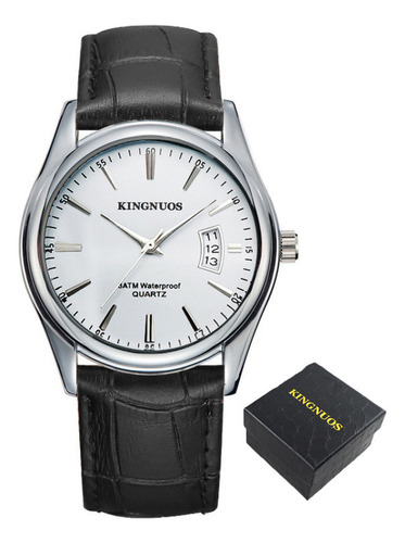 Relojes Casuales De Cuarzo De Piel Kingnuos Calendar