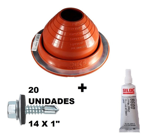 Imagen 3 de 5 de Pasatecho Dektite Original Chapa Silicon # 4 X Kit