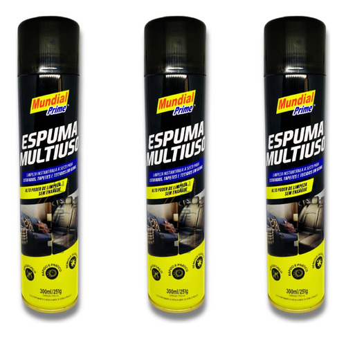 Kit 3 Espuma Magica Multiuso Limpa Tecido Sofá Banco Carro