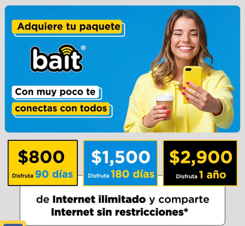 Chip Bait 20 Gb Con 15 Días De Servicio Ya Incluye Recarga $