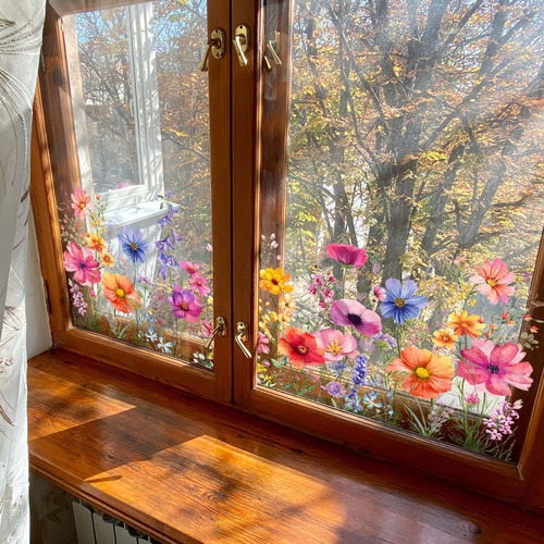 Carillón De Viento Electrostático Con Estampado Floral De Co