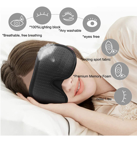 Eye Cover, Correa Para Dormir Con Los Ojos Vendados, 3d, Via