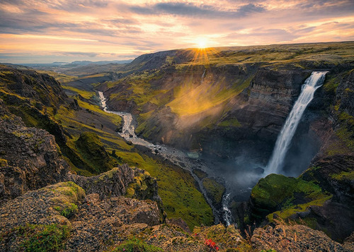 Puzzle Cascada Haifoss Islandia 1000 Piezas- Ravensburger