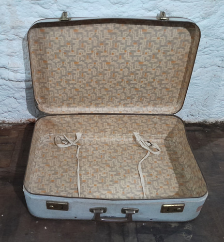 Antiguo Vintage Valija Viaje Sintetico Gris 65x43x18cm (Usado)