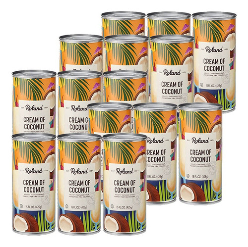 15 Latas Crema De Coco Roland 425g C/u - g a $40