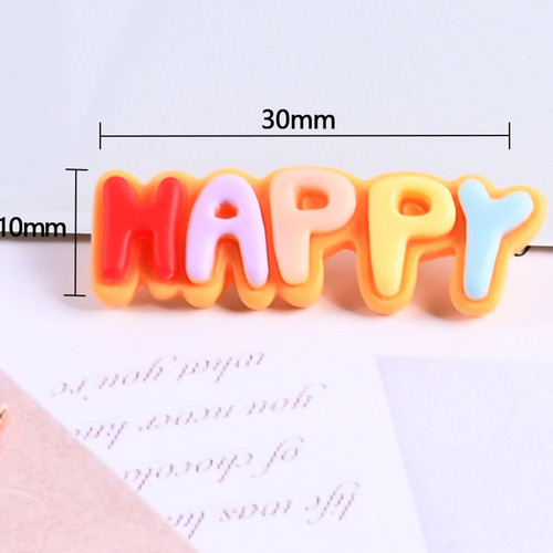 50x Happy Letter Flatback Charms Beads Embellecimiento