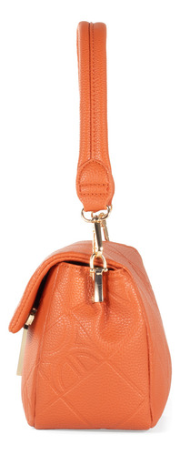 Bolsa Crossbody Cloe Para Mujer Accesorio Metálico Acabado Color Naranja