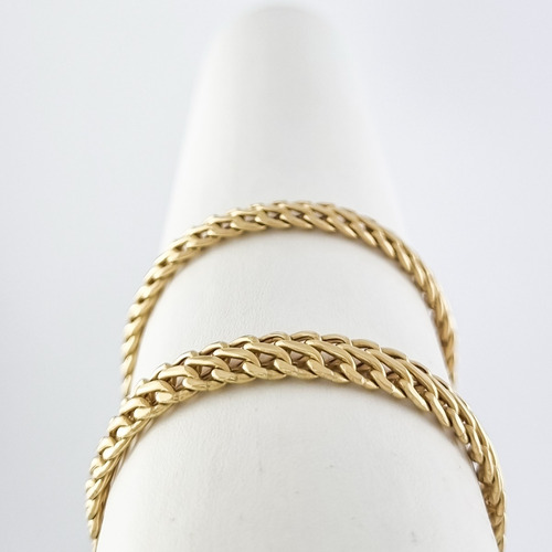 Conjunto Lacraia Colar 60 Cm E Pulseira 21 Cm7.4 Ouro 18k