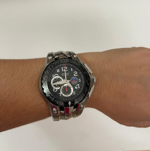 Relógio Masculino Orient Flytech Titanium / Original / Usado Prateado Preto Preto (Usado)