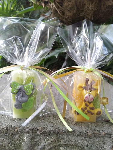 Imagen 3 de 6 de Velas Recuerdos Para Cumpleaños, Animalitos Safari, Detalles