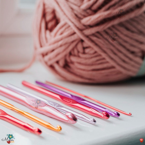 Imagen 5 de 8 de Kit 40 Piezas 14 Agujas Crochet Metálicas + Accesorios Gb