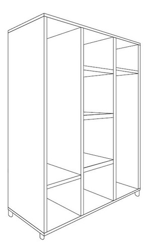 Imagen 7 de 8 de Ropero Placard 3 Puertas Corredizas- Estantes- Drc160