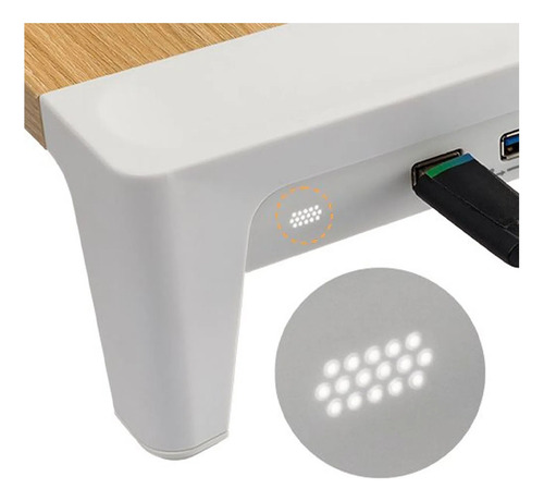Base Elevador De Monitor Macrotel Mvstb145 + Puertos Usb 3.0