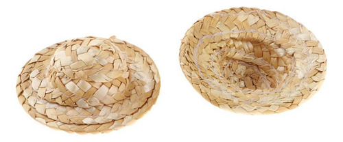 . 10 Piezas De Sombreros De Paja En Miniatura Para