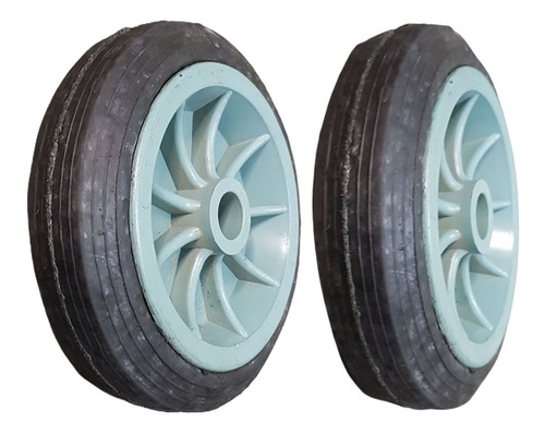 2 Ruedas De Goma Con Centro De Pp 160mm X 25mm Buje 19mm Ruedas Verde O Gris