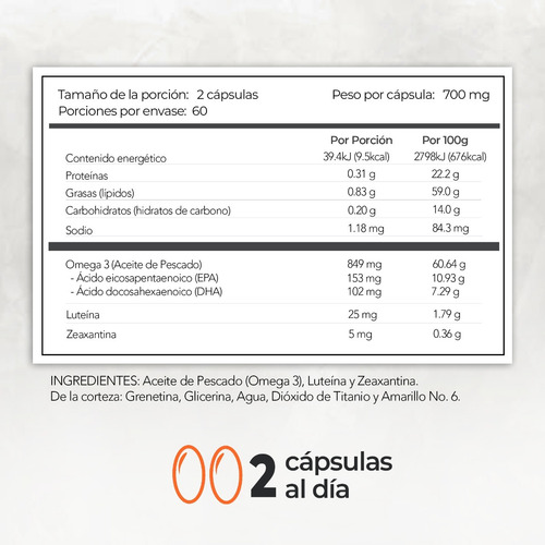 B-focus | Luteína Zeaxantina Omega 3 | 120 Cápsulas | Maklen Sin Sabor
