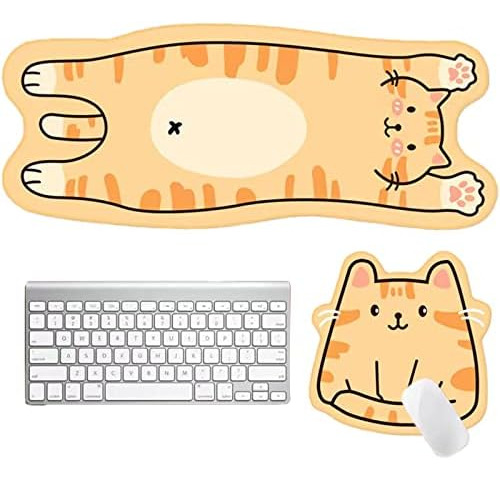 2 En 1 Linda Alfombrilla De Ratón Grande, Kawaii Cat Kitty A