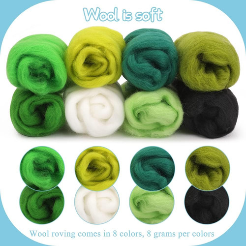 Lana De Nailon Para Telar En 8 Colores Con Aguja Verde