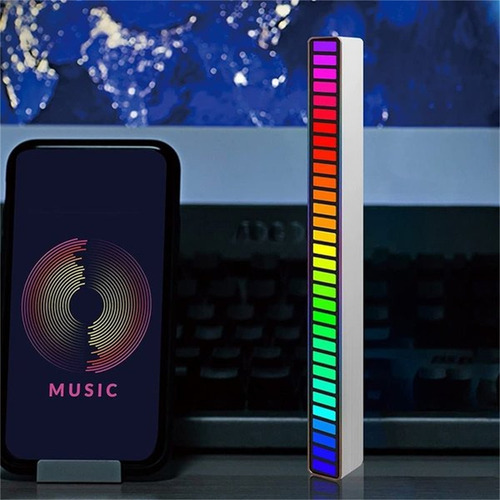 Lámpara De Captación Led Rgb De 18 Colores Con Control De So
