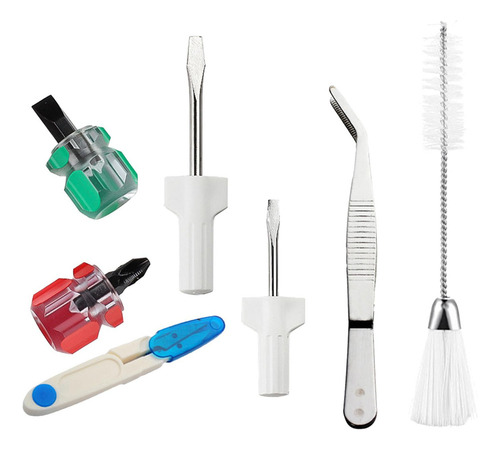 7x Kit De Limpieza Para Máquina De Coser Pinzas De Metal