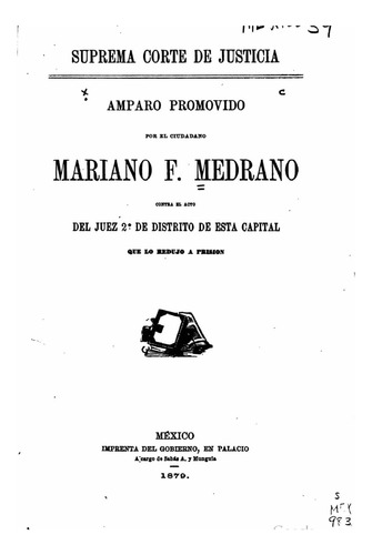 Libro:  Amparo Promovido (spanish Edition)