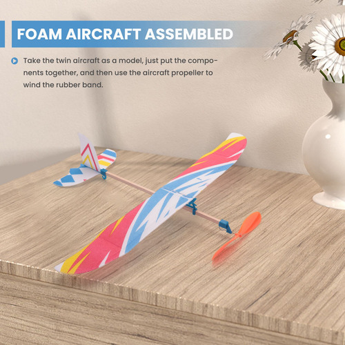Kit De Maqueta De Avión De Espuma Con Banda Elástica Para Br