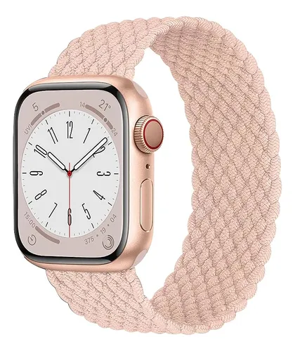 Malla Rosa Braided Solo Loop Para Iwatch 8 Se 38 40 41mm S