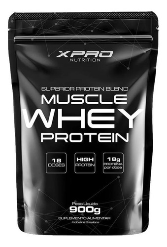 Suplemento Em Pó Xpro Muscle Whey Protein Morango Refil 900g