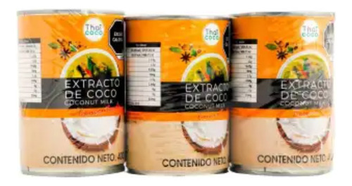 2 Pza Extracto De Coco Thai Coco 400 Ml
