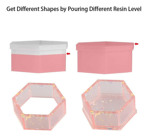De Molde De Resina De Silicona Diy 5 Recipientes De Forma