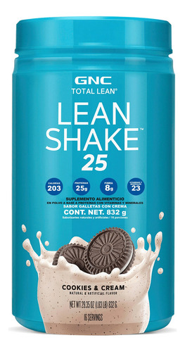 Lean Shake 25 Suplemento Alimenticio Total Lean 832 Gramos Sabor Galletas Con Crema