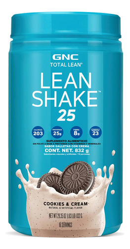 Lean Shake 25 Suplemento Alimenticio Total Lean 832 Gramos Sabor Galletas con Crema