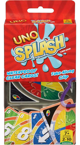 Juego De Cartas Mattel Games Uno Splash, Varios Colores (...