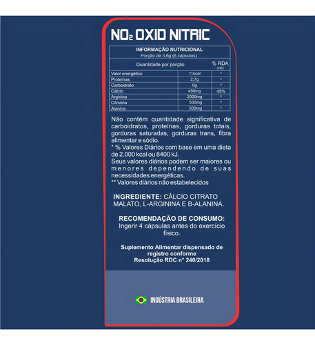Suplemento vasodilatador de óxido nítrico No2, 120 cápsulas con sabor Mhx, cápsulas sin sabor