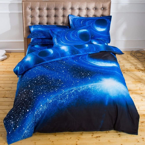  Galaxy Quilt Cover Duvet Cover Outer Space Bedding Set...