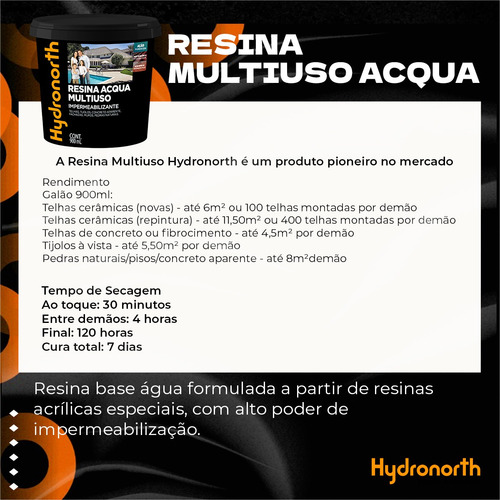 Resina Multiuso Hydronorth Incolor Brilhante Impermeavel