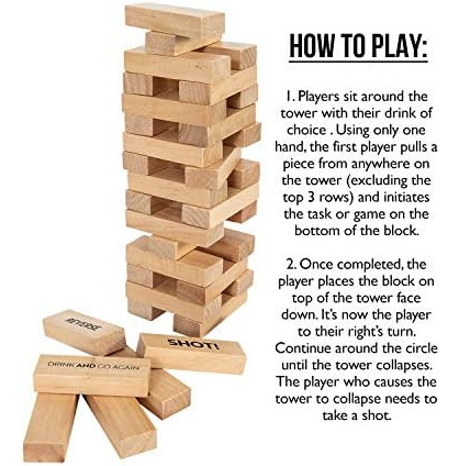 Buzzed Blocks Juego De Beber Para Adultos: 54 Bloques Con Y