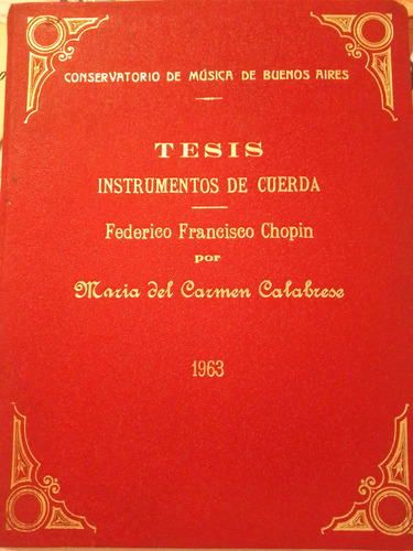 Instrumentos De Cuerda, Tesis (1963) M. Calabrese
