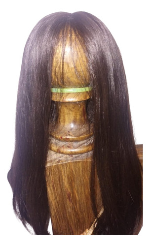 Peluca Cabello Castaño Natural Multidireccional 38cms