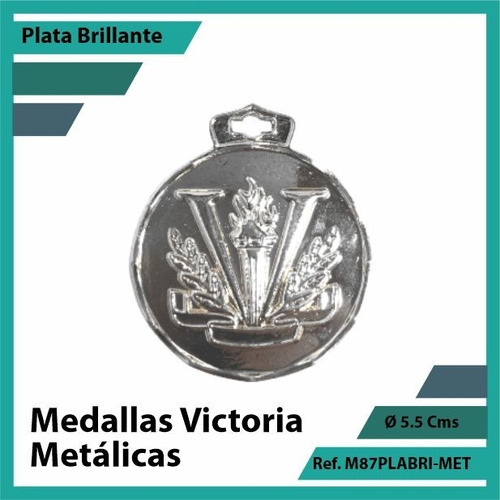 Medallas Deportivas De Victoria Metalica Plata M87plabri