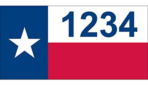 Números Casa Personalizados - Bandera Texas (imán)