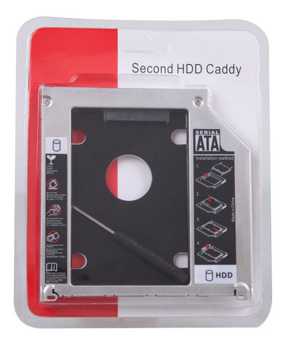 Imagen 1 de 7 de Caddy Sata A Sata 9,5mm Segundo Disco Lectora Notebook Mac