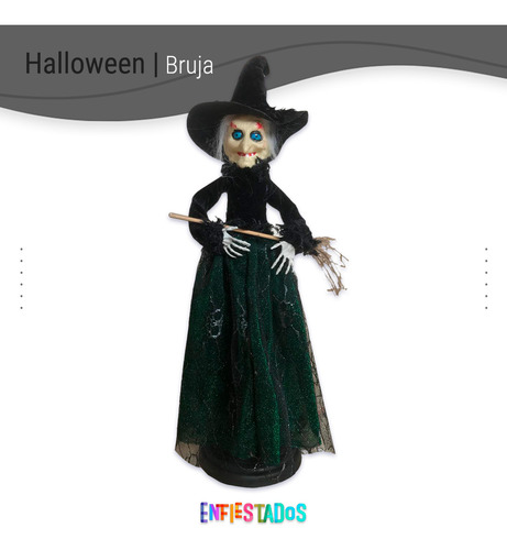 Decoracion Halloween Colgante Bruja Escoba Vestido Cotillon