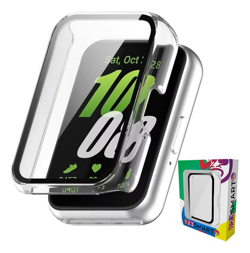 Capa Protetora Case De Acrilico Bumper Marca 123smart Com Pelicula De Vidro Embutida Compativel Com Samsung Galaxy Fit 3 Sm-r390 - Transparente